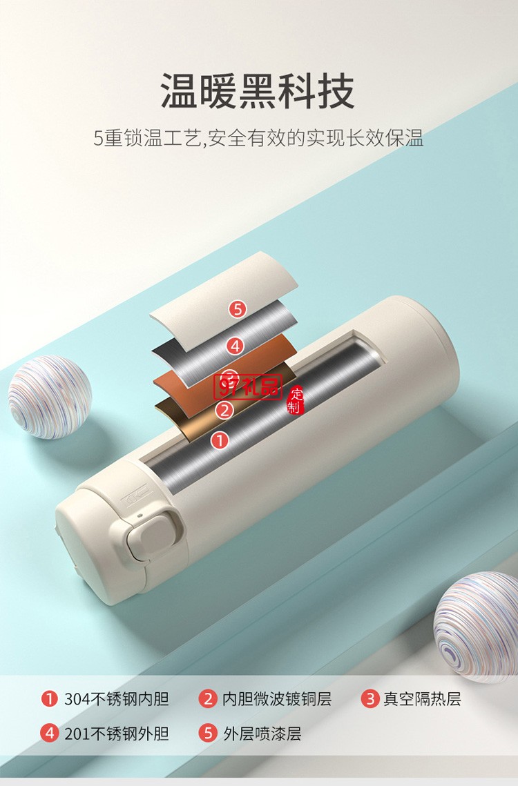 爆款韓版保溫杯304不銹鋼雙層真